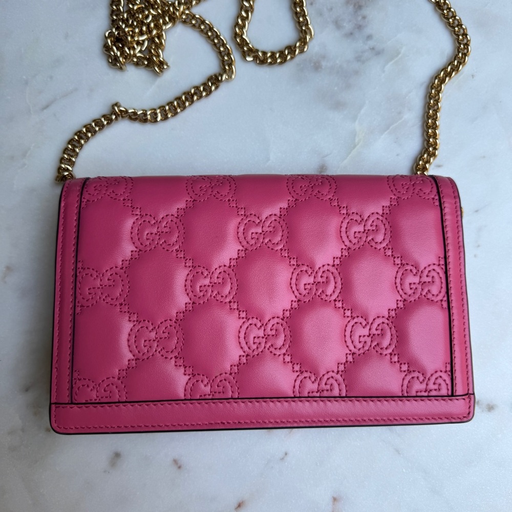 Gucci GG Matelassé Chain Wallet WOC Crossbody - Picture 5 of 14